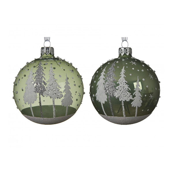 BOULE DE NOEL VERRE 70MM ARBRE 3ASS