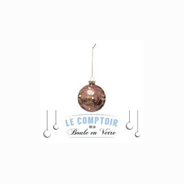 BOULE DE NOEL VERRE 80MM VIOLET GRIS 2ASS