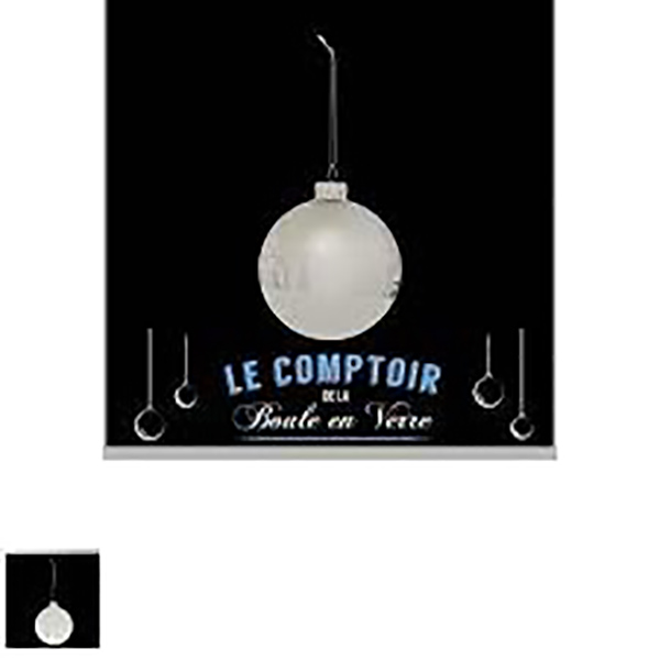 BOULE DE NOEL VERRE 90MM VILLAGE 2ASS