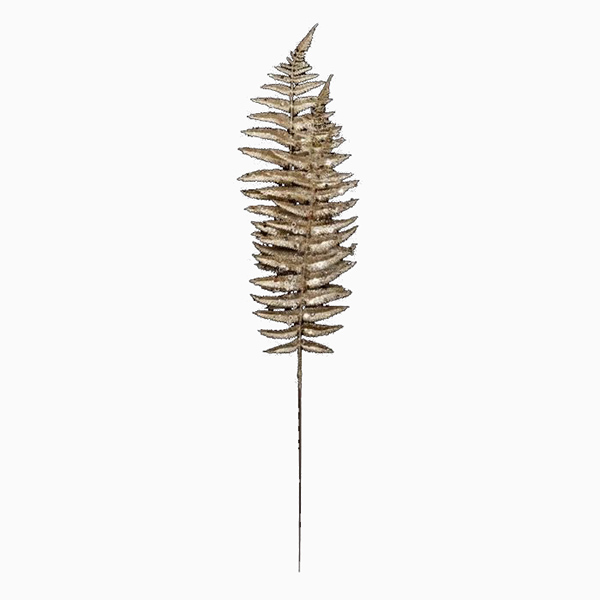 BRANCHE 2 FEUILLES FOUGERE OR 75CM
