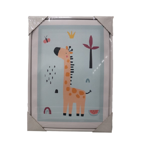 TOILE IMPRIME GIRAFFE 30X40X2.5CM