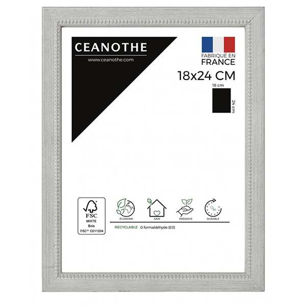 CADRE 18X24 PERLE GRIS