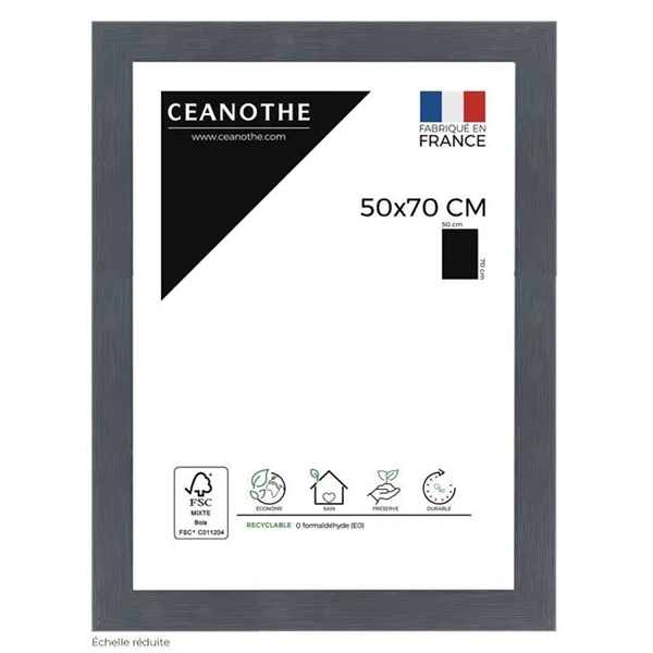 CADRE 50X70 KARMA GRIS BLEUTE