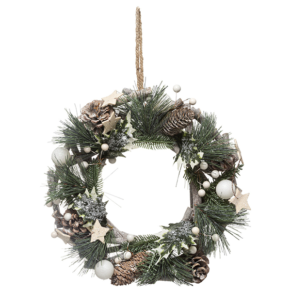 COURONNE BOIS BRANCHE ETOILE 30CM