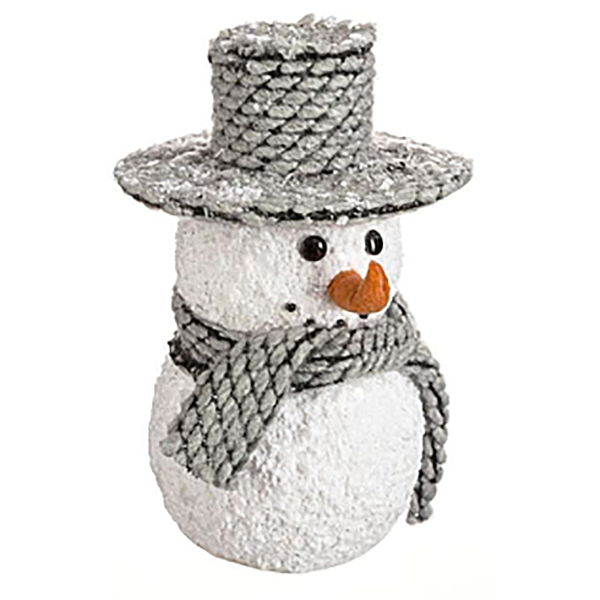 DECO PLF BONHOMME DE NEIGE CHAPEAU ECHARPE 18 CM