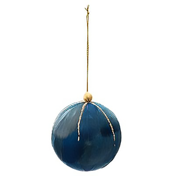 SUJET DE NOEL PLF BOULE PLUME PAILLETE 8CM