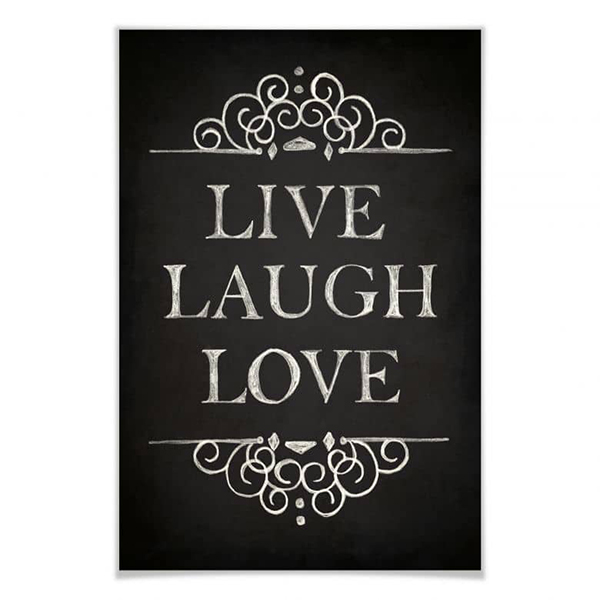 GLASSART 30X45 LIVE LAUGH LOV