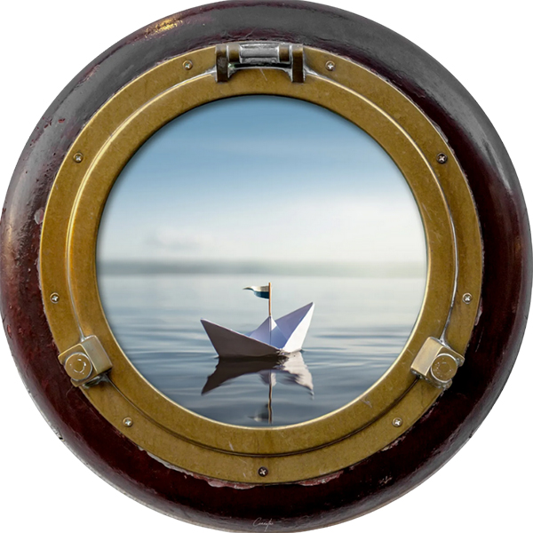 GLASSART 25CM HUBLOT BATEAU