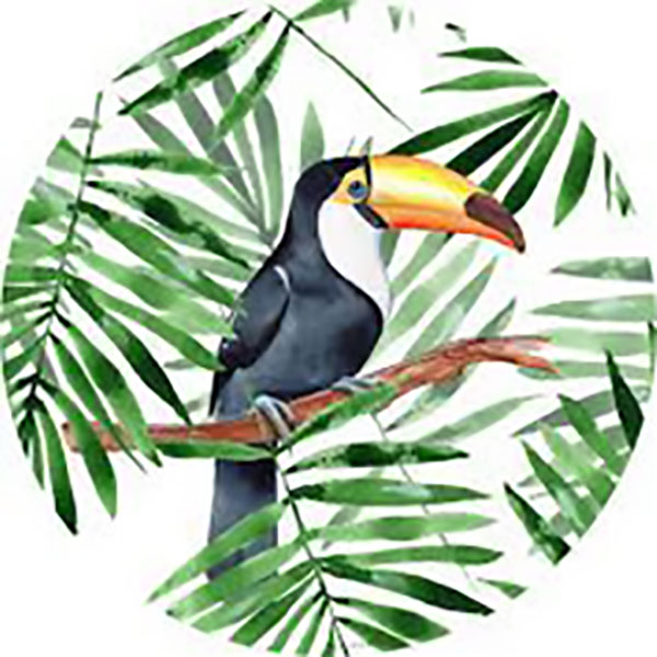 GLASSART ROND BIRD 25