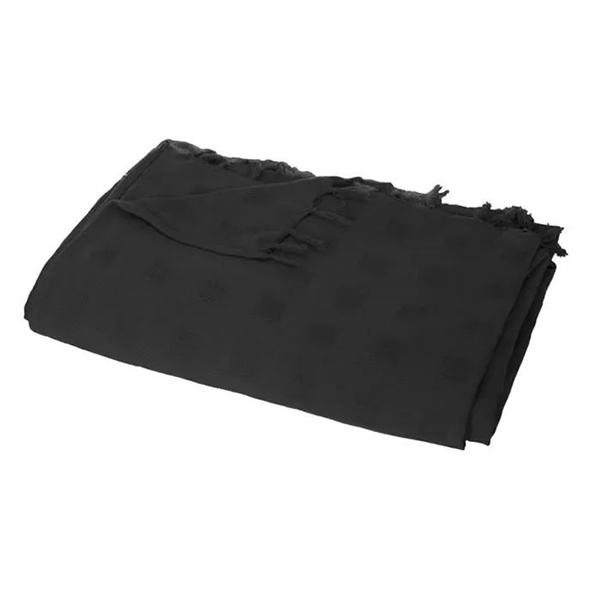 JETE DE LIT CARRE NOIR 230X250