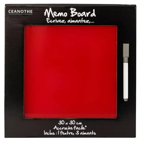 MEMO BOARD ROUGE 30X30