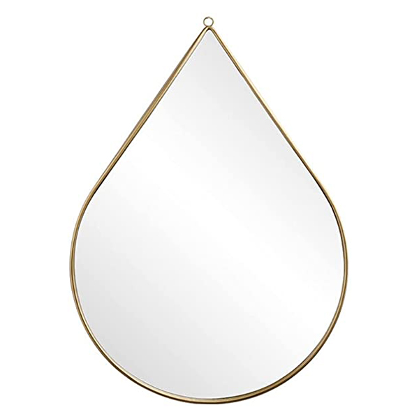 MIROIR GOUTTE D EAU BORDURE DOREE 800X600MM