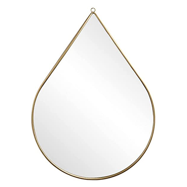 MIROIR GOUTTE D EAU BORDURE DOREE 500X300MM