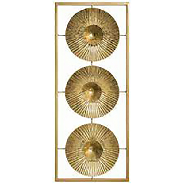 DECORATION MURALE METAL DORE 25X61