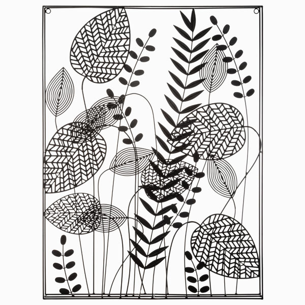 DECORATION MURALE METAL FEUILLES 61X80