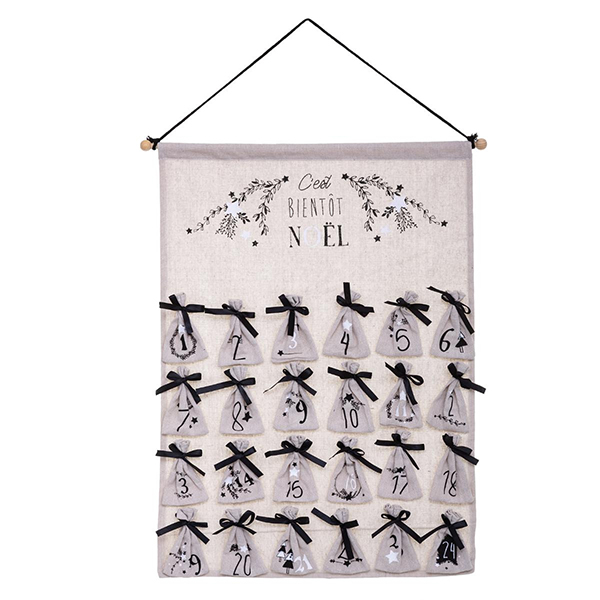 DECO CALENDRIER AVENT TEXTE POCHON X24