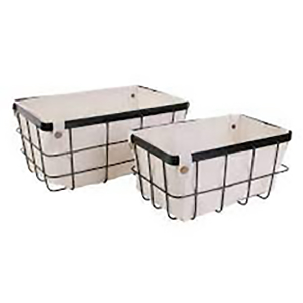 PANIER METAL FILAIRE AVEC DOUBLURE X2