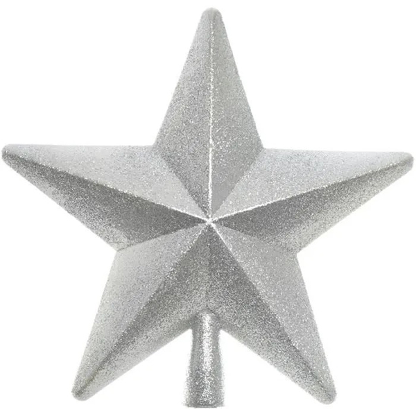 DECO POINTE D ARBRE ETOILE ARGENT 21CM