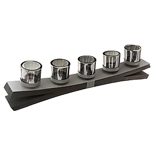 PHOTOPHORE CDT BOIS+ALU X5 T LIGHT