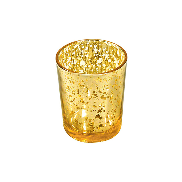 PHOTOPHORE VERRE DORE H33CM X2