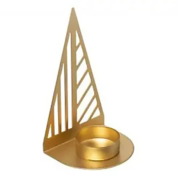 PHOTOPHORE SAPIN GEOMETRIQUE 2ASS H13.5CM
