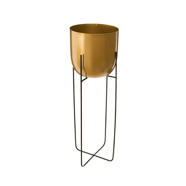 POTS SUPPORT METAL BLANC ET OR
