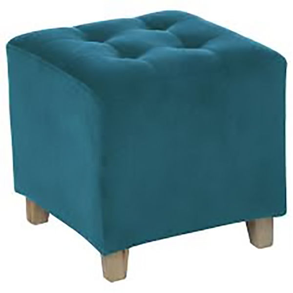 POUF VELOURS NOIR LEANDRE