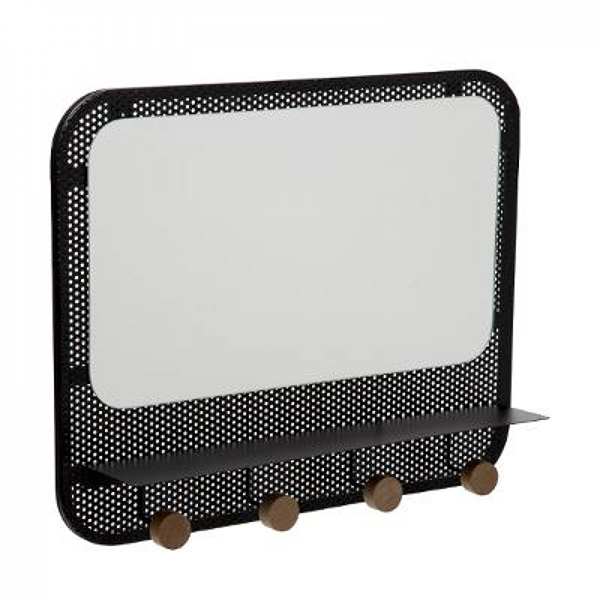 PATERE MIROIR METAL/BOIS 4 TETES