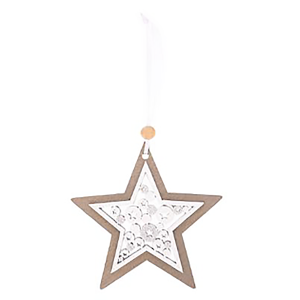 SUJET DE NOEL BOIS FORME AJOURE PAILL