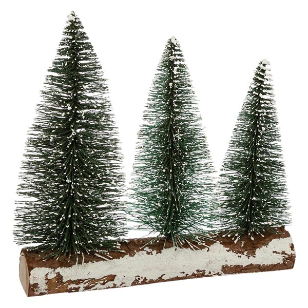 SUJET 3 SAPINS NOEL S/BRANCH H22CM