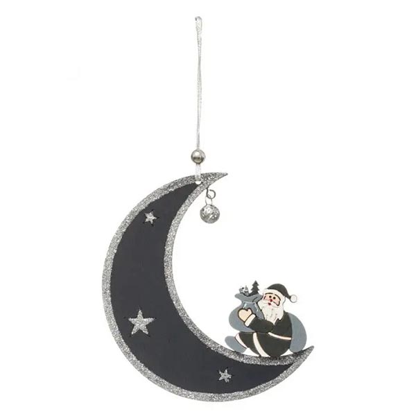 SUJET DE NOEL BOIS LUNE PN 12CM