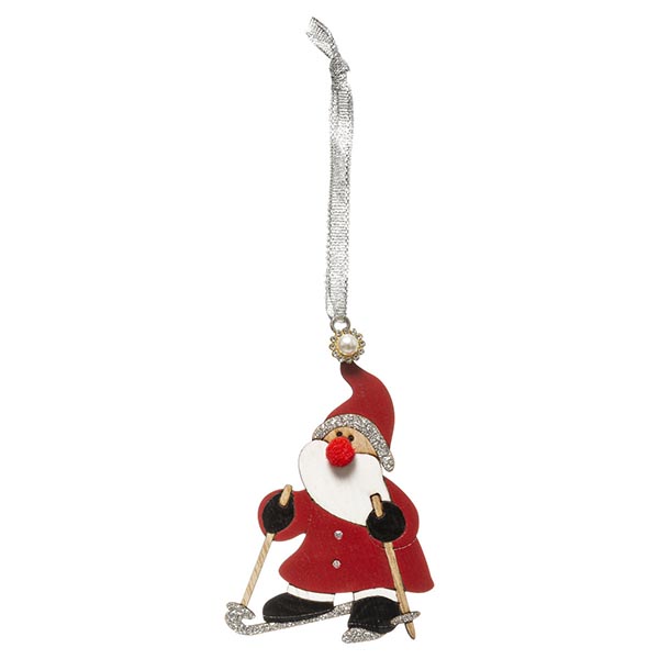 SUJET DE NOEL BOIS PN SKI 10CM