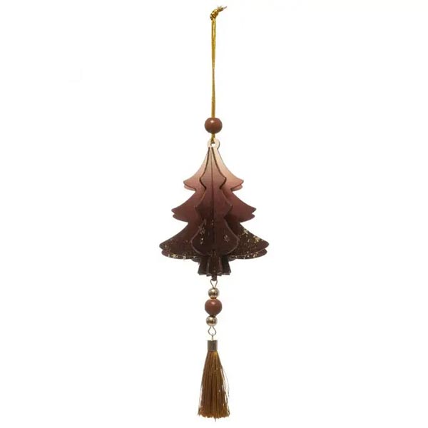 SUJET DE NOEL BOIS SAPIN POMPOM 3ASS