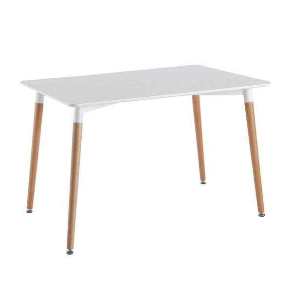 TABLE BLANCHE RECTANGULAIRE 115X75CM