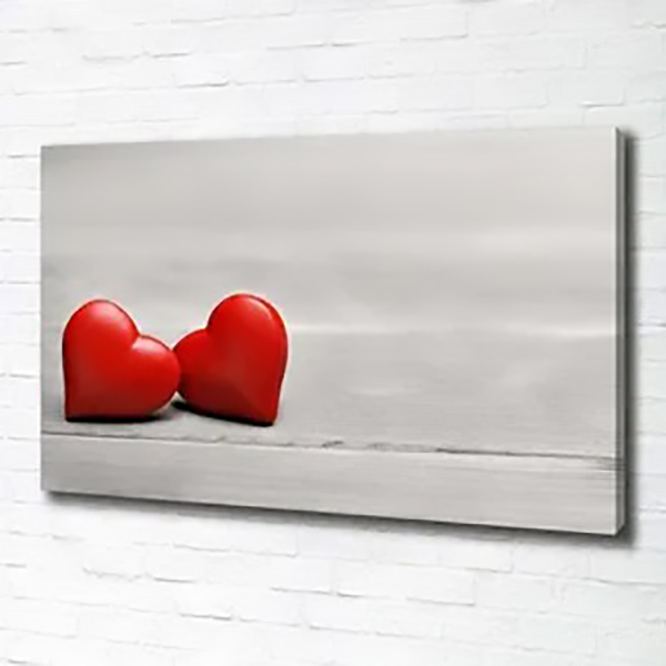 TOILE IMPRIMEE /RECTANGLE COEUR 30X90X2.5