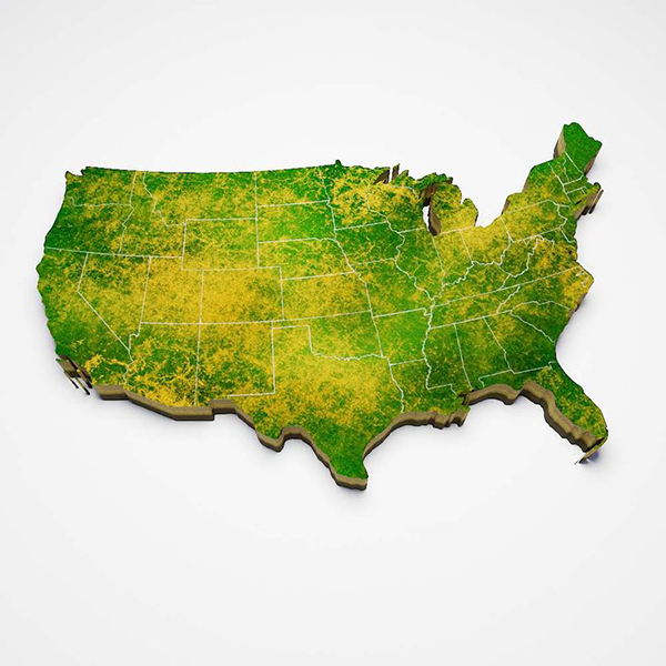IM.DECO 3D 63X63 AMERICA MAP