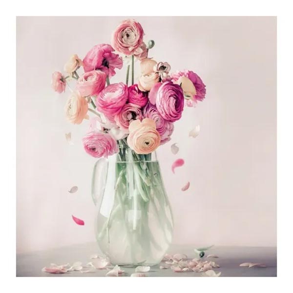 TOILE 30X30 ROSES&amp;PETALES