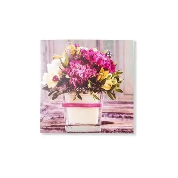 TOILE 30X30 ROSES DANS VASE