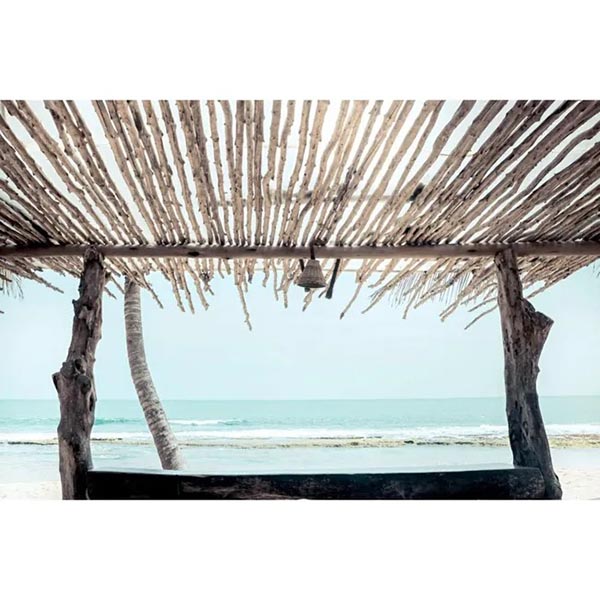 TOILE 30X45 CABANE SUR PLAGE