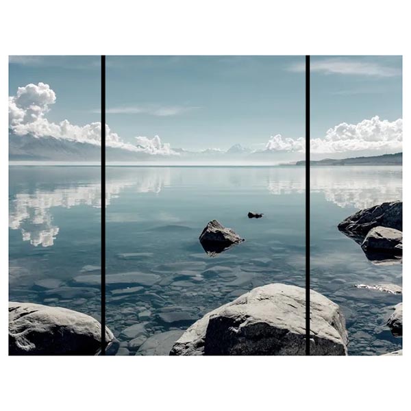 TRIPTYQUE RIVIERE AVEC ROCHER