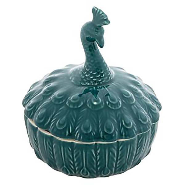 BOITE CERAMIQUE TETE PEACOCK