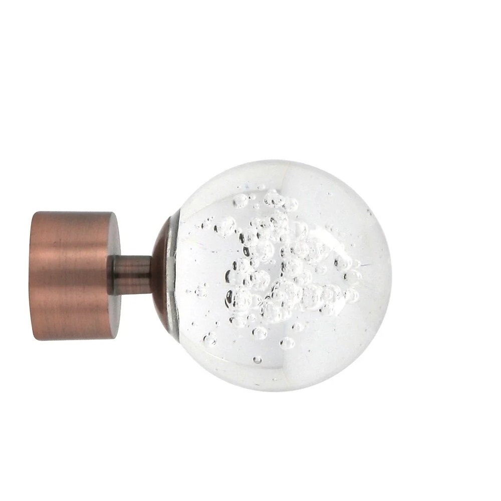 EMBOUT BOULE AVEC BULLES D28 CUIVRE VIEILLI