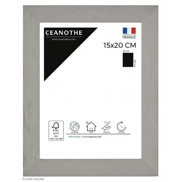 CADRE PHOTO BOIS 15X20 KARMA GRIS