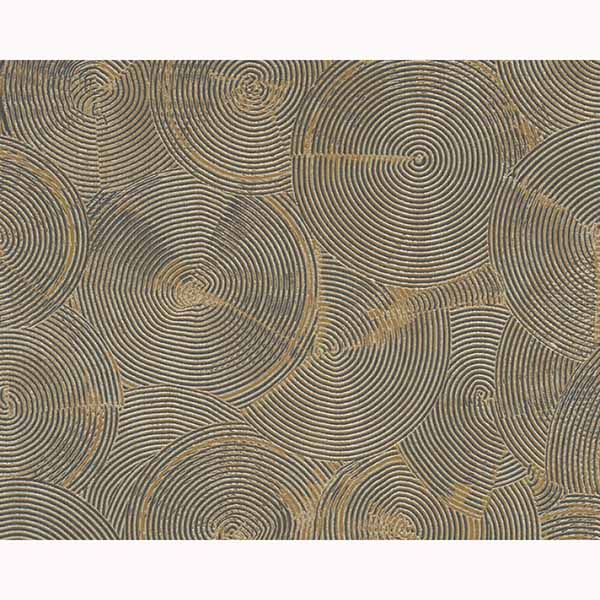 PAPIER PEINT EXP INTERIEUR TRIBAL CIRCLES NOIR OR