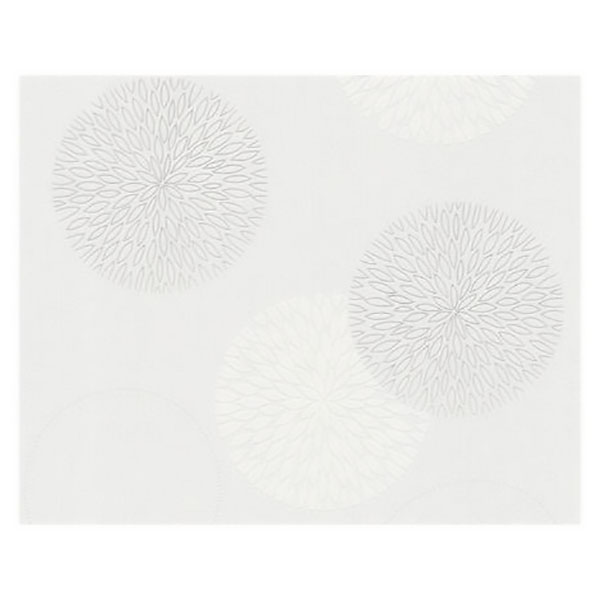 PAPIER PEINT EXP INTERIEUR FLEURS BULLES BLANC