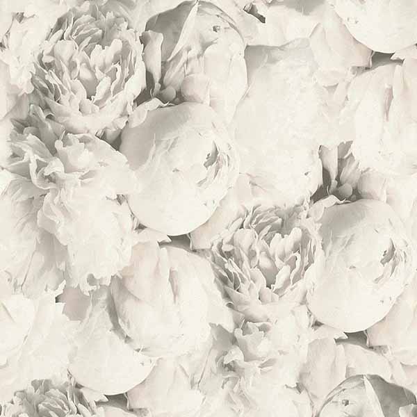 PAPIER PEINT PV INTERIEUR MIA PIVOINES NOIR BLANC