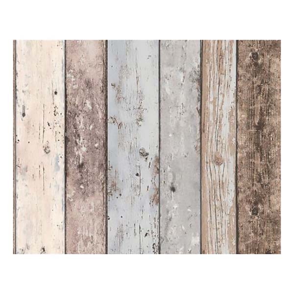 PAPIER PEINT PV INTERIEUR PLANCHE BOIS MARRON GRIS BLEU