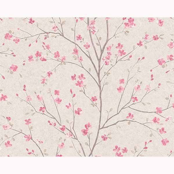 PAPIER PEINT EXP INTERIEUR JAPANESE BLOOMING FD BLANC