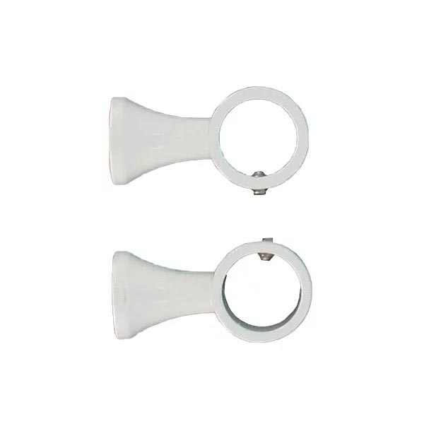 SUPPORT TRINGLE A PATTE 16MM VIS 5MM ALU BLANC