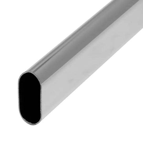 TUBE DE PENDERIE OVALE 15MM 2M00 ACIER GRIS